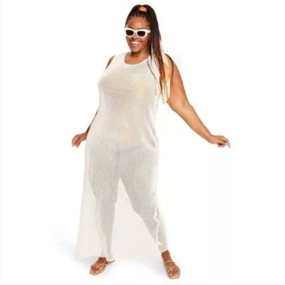 Fe Noel × Target Women's Crochet CoverUp Dress - Creamy White, Size XL - Picture 1 of 8